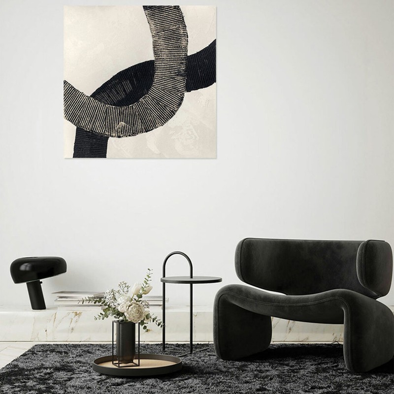 Abstract Painting Black Lines Agave Quadri