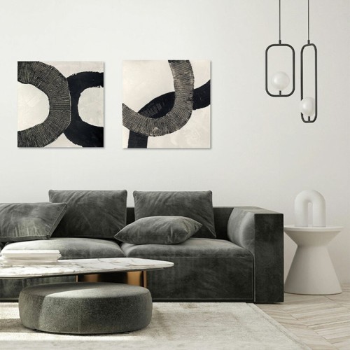 Abstract Painting Black Lines Agave Quadri