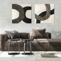 Abstract Painting Black Lines Agave Quadri