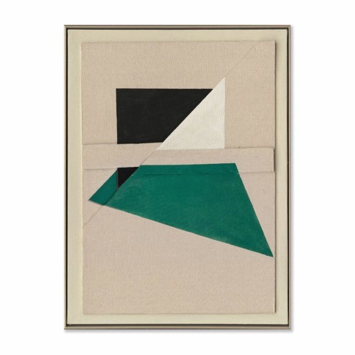 Abstract Painting Green Shapes Agave Quadri