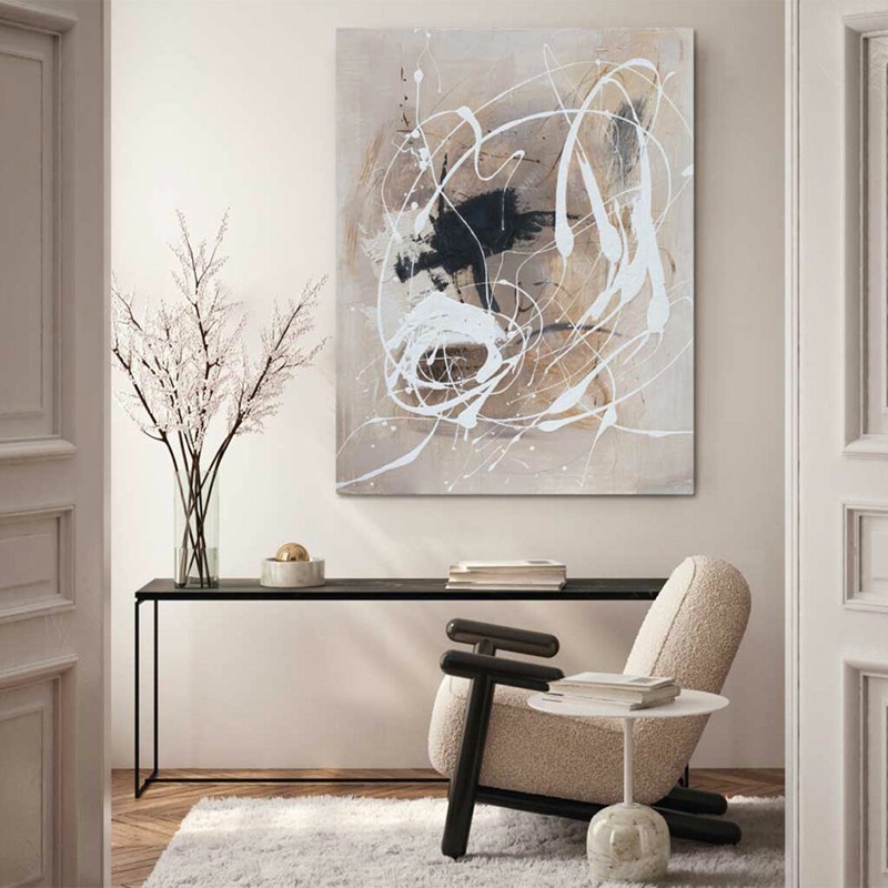 Abstract Painting Cream Agave Quadri