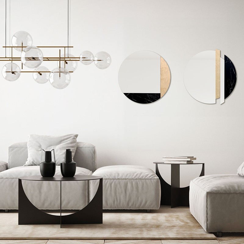 Art Mirror Black Marble Agave Quadri