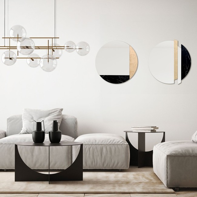 Art Mirror Black Marble Agave Quadri