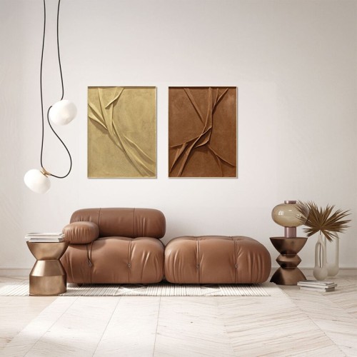 Abstract Painting Suede Agave Quadri