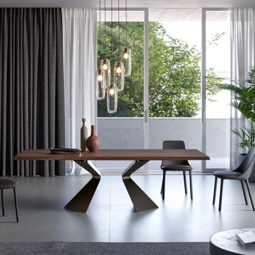 Upholstered Itala Chair Bonaldo with metal legs