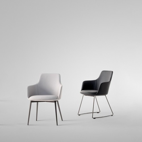 Upholstered Itala Chair Bonaldo with metal legs