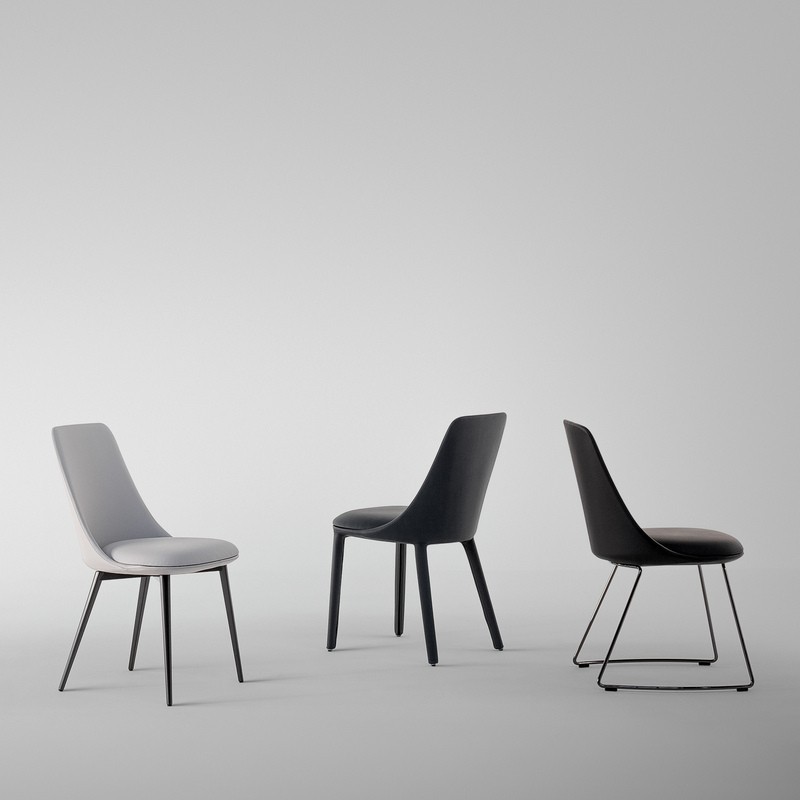 Upholstered Itala Chair Bonaldo with covered legs