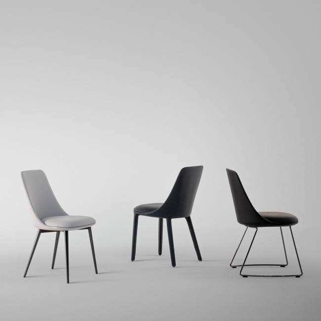 Upholstered Itala Chair Bonaldo with covered legs