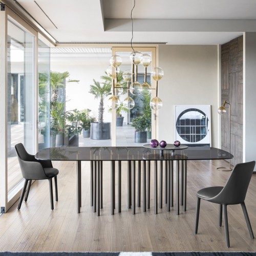 Upholstered Itala Chair Bonaldo with covered legs