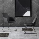 Upholstered Itala si Chair Bonaldo with sled base