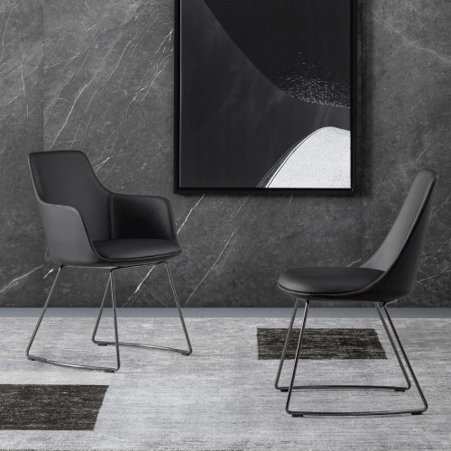 Upholstered Itala si Chair Bonaldo with sled base
