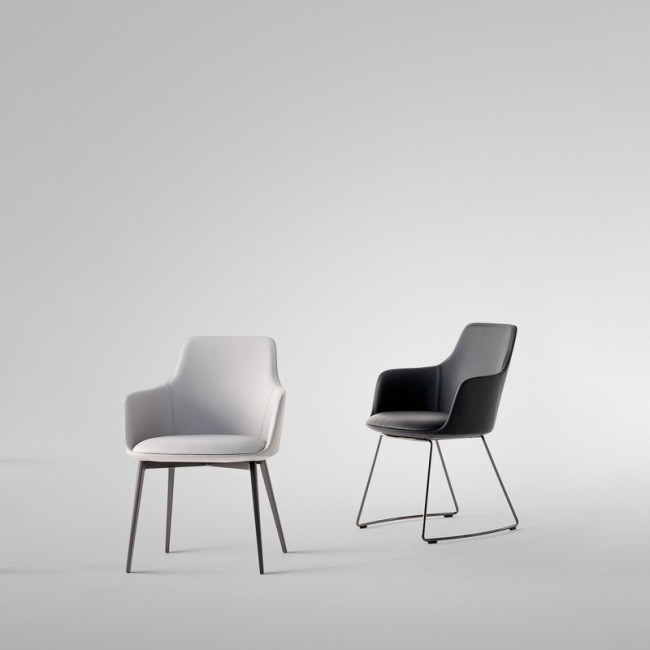 Upholstered Itala si Chair Bonaldo with sled base