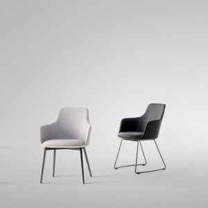 Upholstered Itala si Chair Bonaldo with sled base
