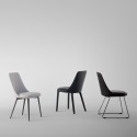 Upholstered Itala si Chair Bonaldo with sled base