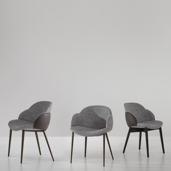 My Way upholstered chair by Bonaldo with metal legs