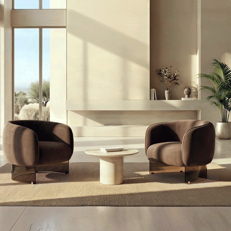 Onair Fiam Italia Armchair | Curved Glass Base