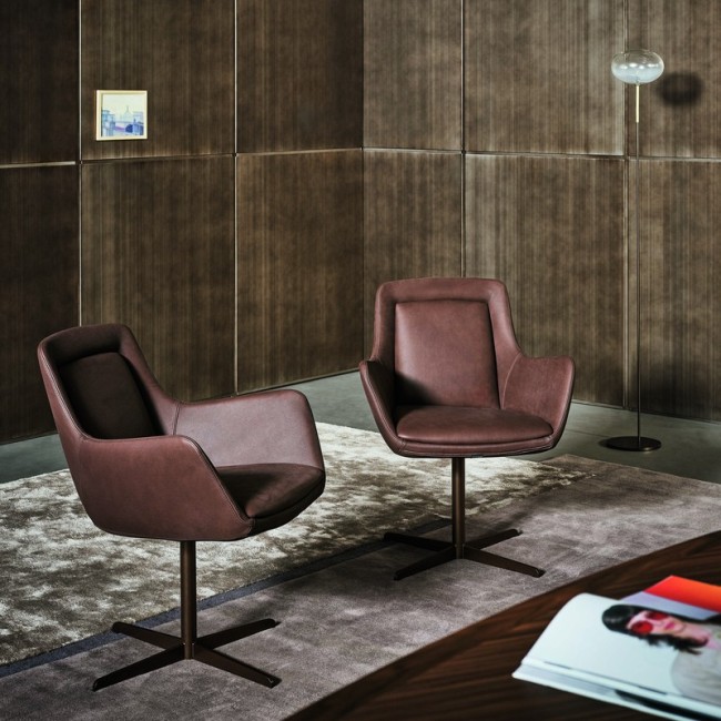 Newton Low swivel armchair by Bonaldo