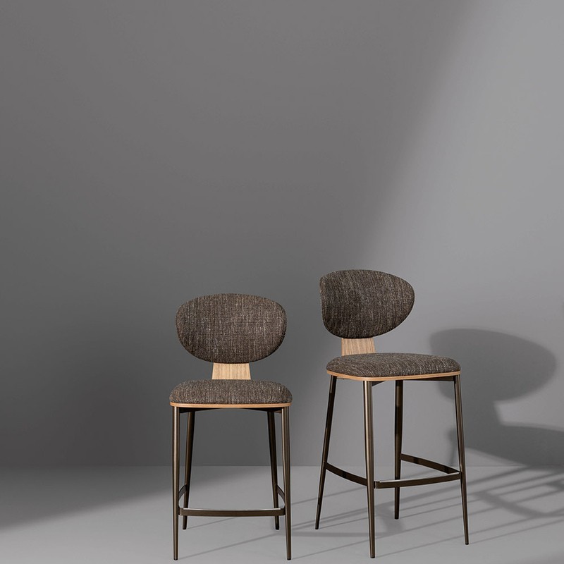 Olos too Bonaldo Stool with Walnut Backrest