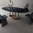 Greeny Bonaldo Oval Table Walnut Base