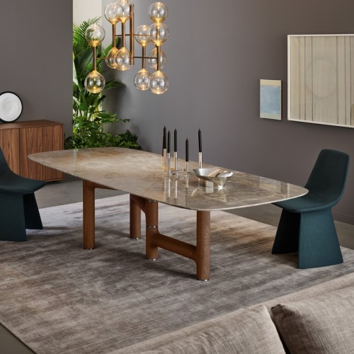 Pivot Bonaldo Table with Barrel-Shaped Top