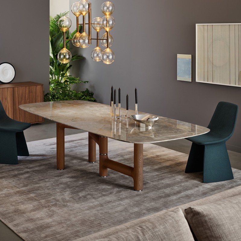 Pivot Bonaldo Table with Barrel-Shaped Top