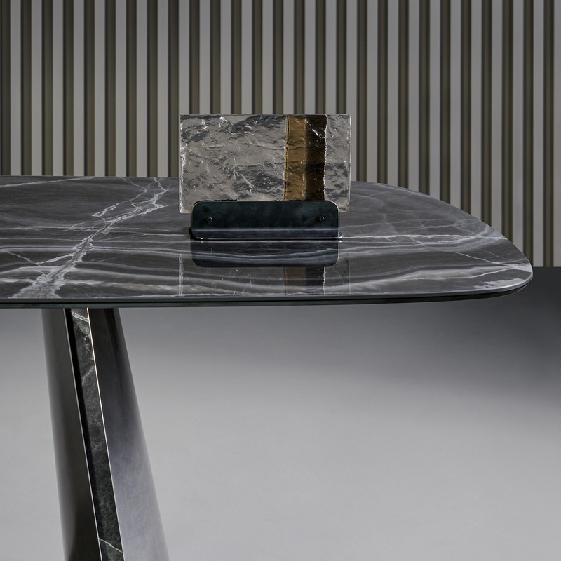 Torii Bonaldo Table with Barrel-Shaped Top