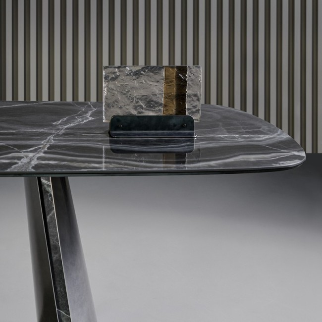 Torii Bonaldo Table with Barrel-Shaped Top