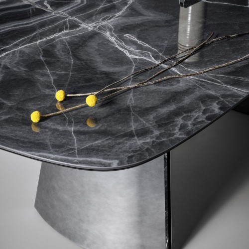 Torii Bonaldo Table with Barrel-Shaped Top