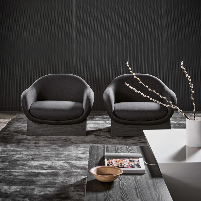 Boolean Armchair Bonaldo with Wooden Base