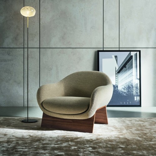 Boolean Armchair Bonaldo with Wooden Base