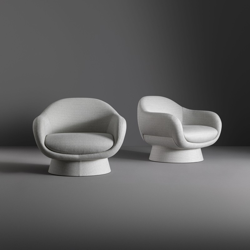 Boolean Armchair Bonaldo Upholstered or Saddle Leather Base