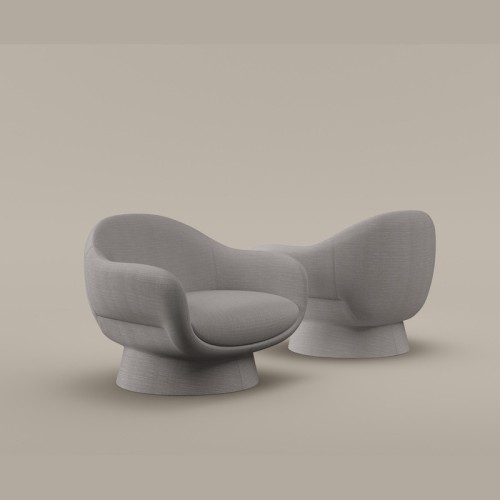 Boolean Armchair Bonaldo Upholstered or Saddle Leather Base