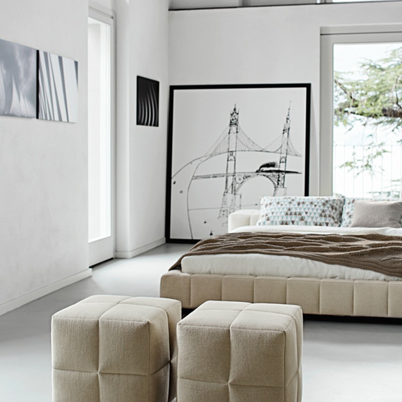 Squaring Pouf Bonaldo Upholstered