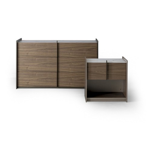 Aureo Drawer Chest Bonaldo Walnut Ceramic