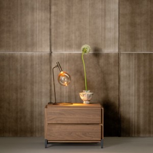 Groove Bedside Table Bonaldo Walnut