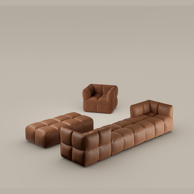 Brik Bonaldo Linear Sofa in Fabric or Leather
