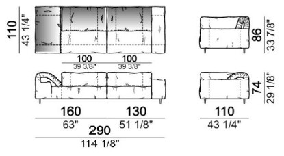 CloseToMe-DivanoLineare-Arketipo-Dimensione