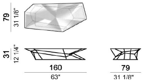 Dimensions of Rebus Arketipo Coffee Table 3