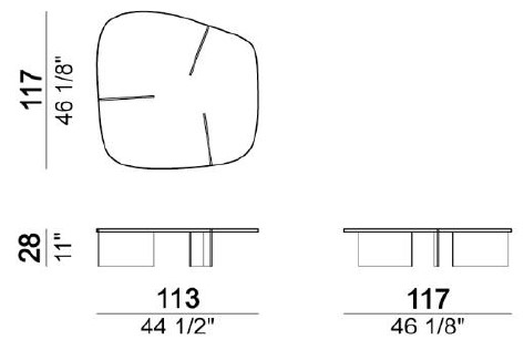 Rumors Arketipo Coffee Table Dimensions 3