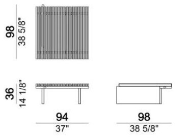 Dimensions of the Talamone Arketipo Coffee Table 1
