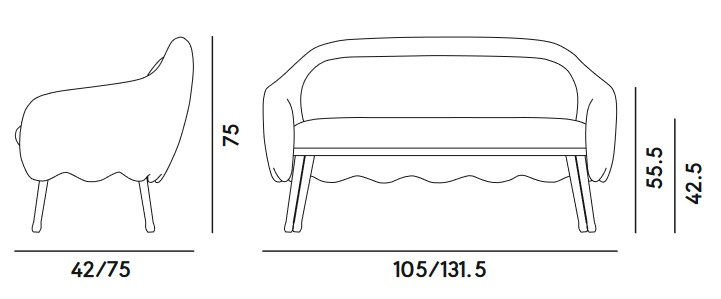 Corolla Billiani Sofa dimensions