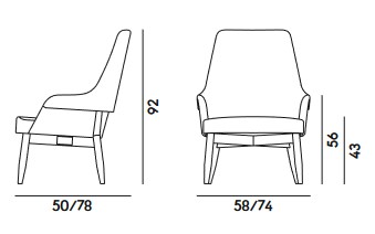 Poltrona Spy Billiani dimensioni