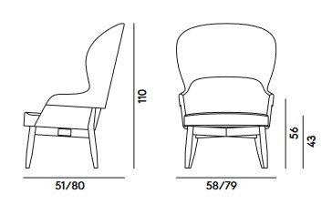 Poltrona Spy Billiani dimensioni