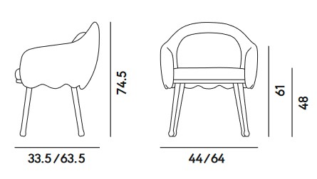 Corolla Billiani Armchair dimensions