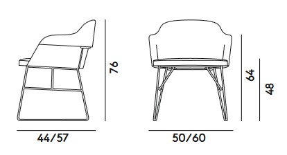 Sedia Spy 652 Billiani dimensioni