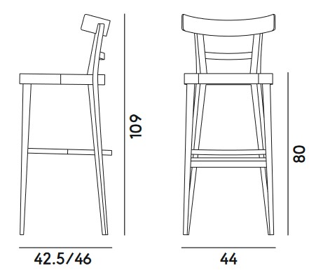 Billiani Café Stool dimensions
