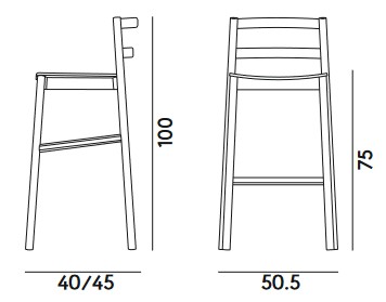 Load Billiani Stool dimensions