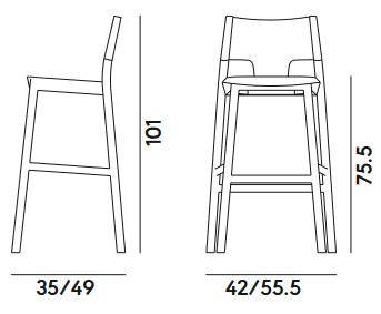 Sedia Marimba Billiani dimensioni