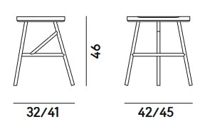 Puccio Billiani Metal Leg Stool dimensions