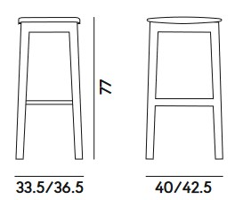 White Billiani Stool Dimensions